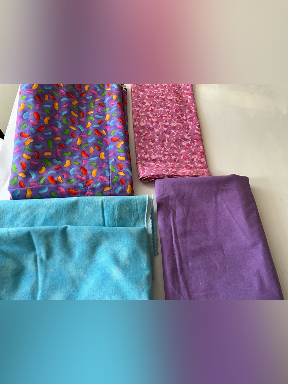 Cotton Quilting Fabric Lot Multicolor Novelty Jellybean Hoffman Cotton Purple
